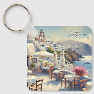 Porte-clés Café à Santorin