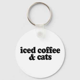 Porte-clés café glacé et chats