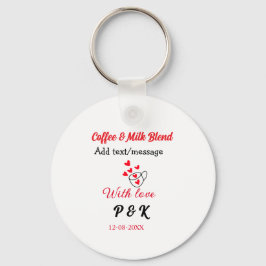 Porte-clés Café & lait mélange amour couple café coeur rouge 