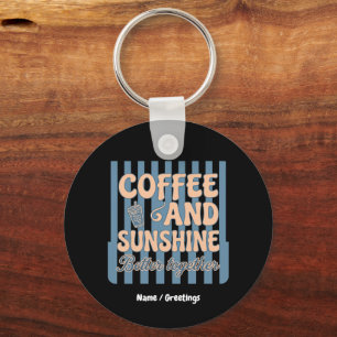 Porte-clés Café Rétro Groovy et Soleil Mieux Ensemble