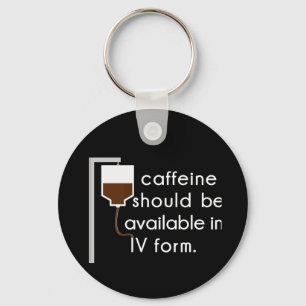 Porte-clés caféine en IV, humour d'infirmière