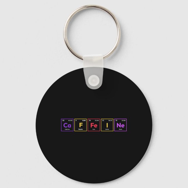Porte-clés Caféine Molécule Café Formule chimique Chemisier (Recto)