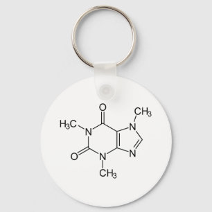 Porte-clés Caféine Molécule Chimie Café Atomes