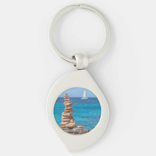 Porte-clés Cairn à la mer Méditerranée