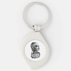 Porte-clés Calavera monochrome