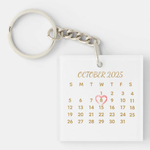 Porte-clés Calendrier Acrylique – Date Personnalisée en Surbr