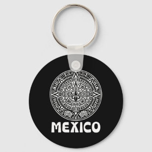 Porte-clés Calendrier Aztèque Football Mexique Fan de Foot Fi