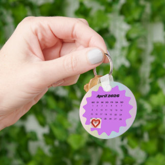 Porte-clés Calendrier de date de sauvegarde personnalisé 2026