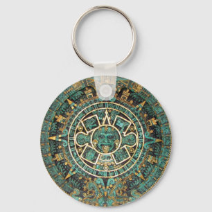Porte-clés Calendrier rond antique maya aztèque de disque