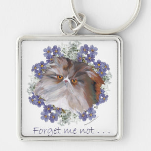 Porte-clés Calico Perse Chat Oubliez-Moi-Pas-Moi-Non
