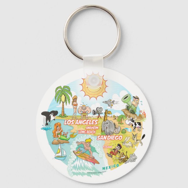 Porte-clés California Beach Life (Recto)