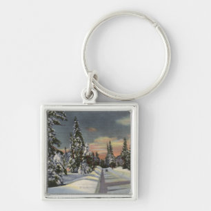 Porte-clés CaliforniaRim o' World Highway en hiver