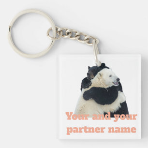 Porte-clés Câlin d'ours d'amour (personnalisable)