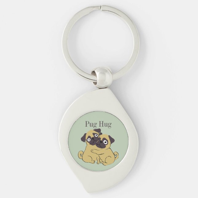 Porte-clés Câlins de Pug  (Devant)