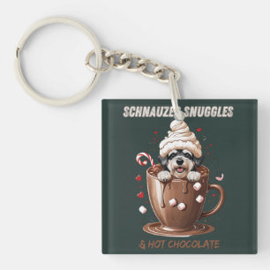 Porte-clés Câlins de Schnauzer & Chocolat Chaud