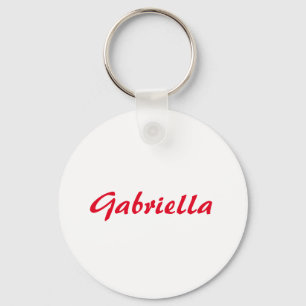 Porte-clés Calligraphie Élégant Rouge Blanc Plaine Nom simple