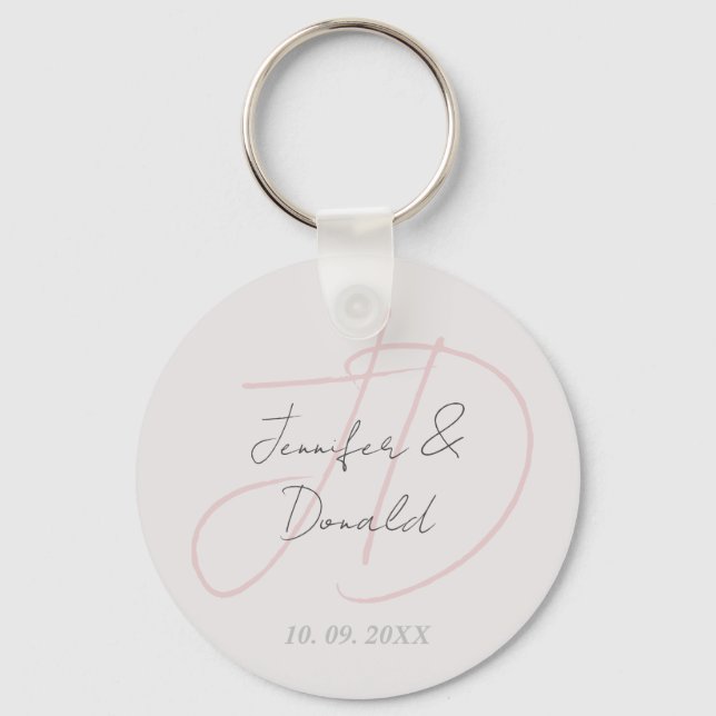 Porte-clés Calligraphie tendance monogramme de script classiq (Recto)