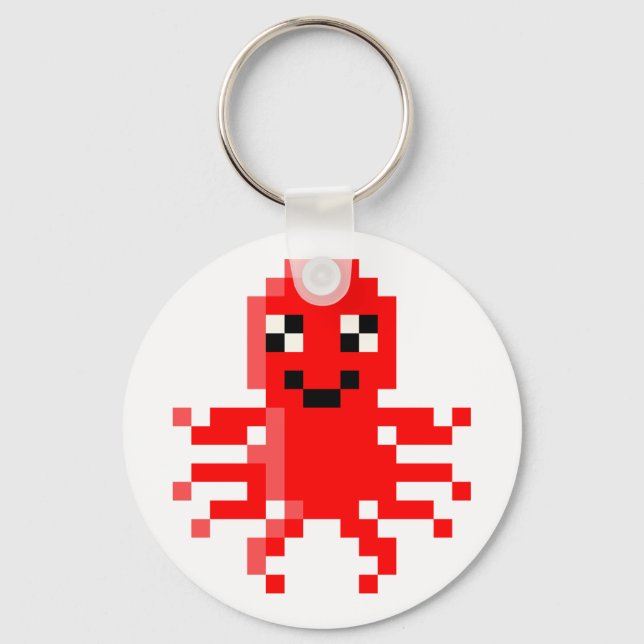 Porte-clés Calmar à Pixel Rouge (Recto)