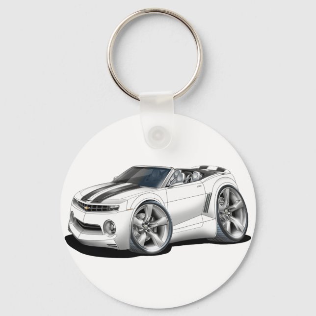 Porte-clés Camaro noir-blanc convertible 2012 (Recto)