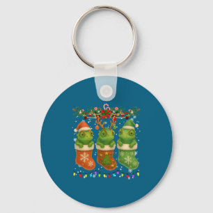 Porte-clés Caméléon en chaussettes de Noël lumières Caméléon