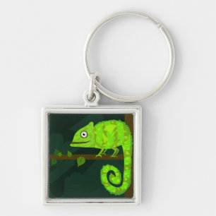 Porte-clés Caméléon mignon vert