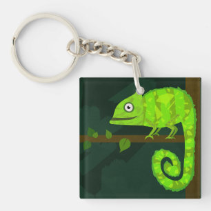 Porte-clés Caméléon mignon vert