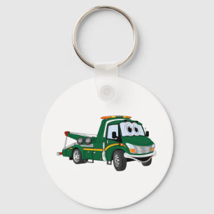 Porte-clés Camion à remorque caricature verte