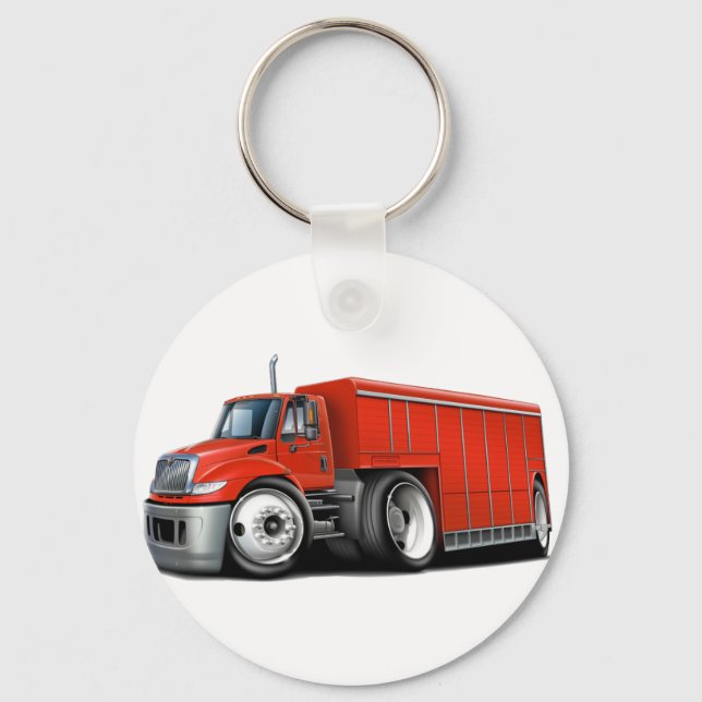 Porte-clés Camion international de livraison rouge (Recto)