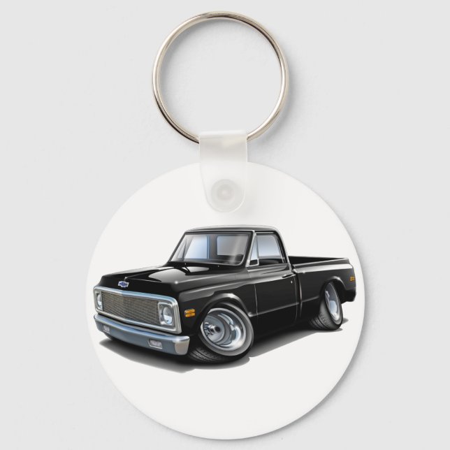 Porte-clés Camion noir Chevy C10 1970-72 (Recto)