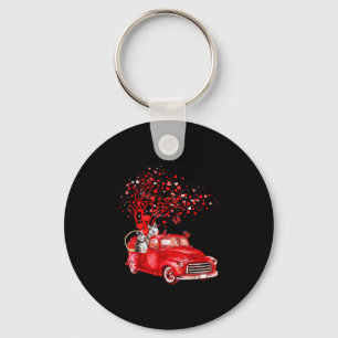 Porte-clés Camion rouge husky Valentine Butterfly Heart