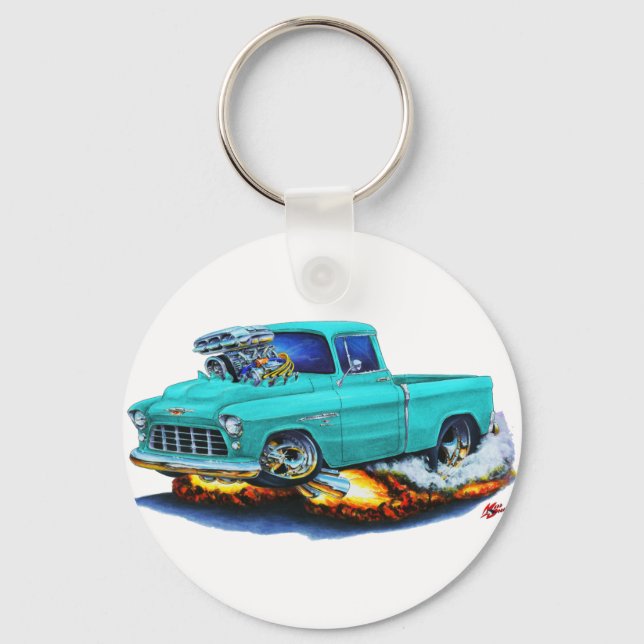 Porte-clés Camion Turquoise de ramassage Chevy 1955 (Recto)