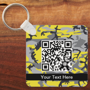 Porte-clés Camo jaune et gris, Camouflage, Militaire, Armée