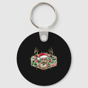 Porte-clés Camo Noël Santa Cerf Saison de Chasse Vacances O