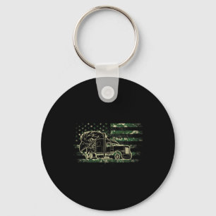 Porte-clés Camo patriotique américain semi-remorque camionneu