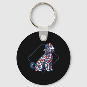 Porte-clés Camo Poodles Patriotique Drapeau Usa Amoureux Des