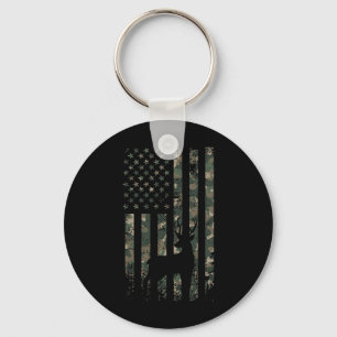 Porte-clés Camo Us Drapeau Cerf Elk Buck Camouflage Chasse Ch