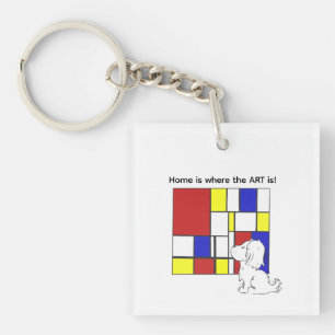 Porte-clés Camomille Inspirée de Mondrian