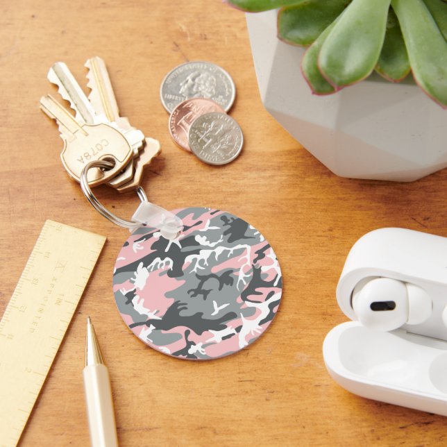 Porte-clés Camouflage rose et gris, Militaire, Armée (Bureau)