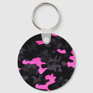 Porte-clés Camouflage rose et noir