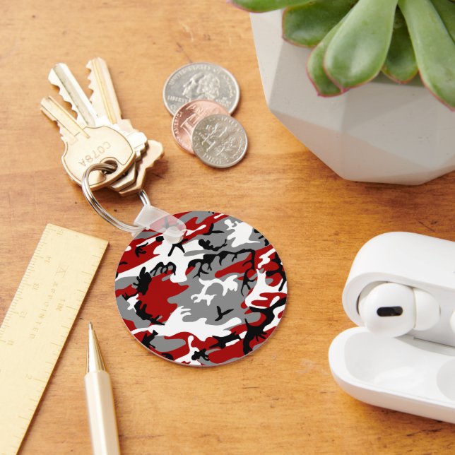 Porte-clés Camouflage rouge et gris, Militaire, Armée (Bureau)
