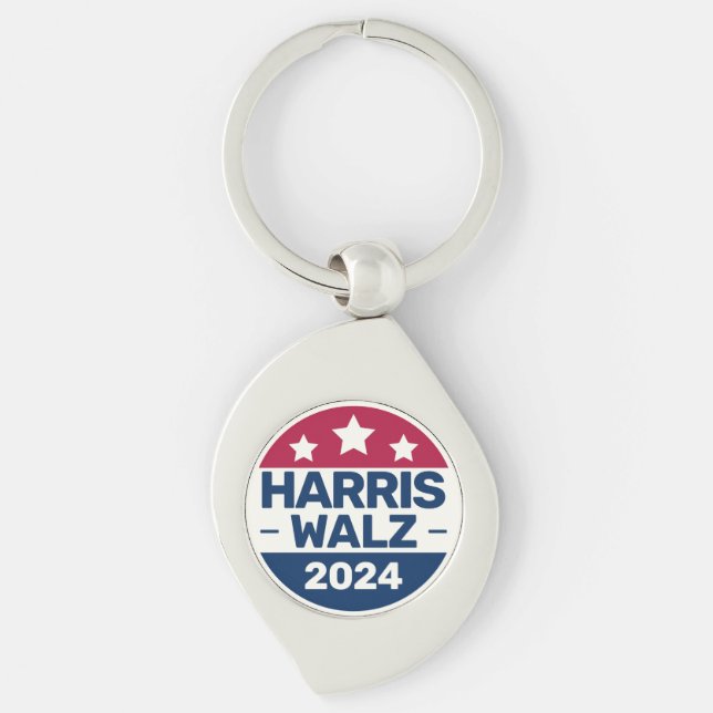 Porte-clés Campagne Kamala Harris Tim Walz 2024 Président (Devant)