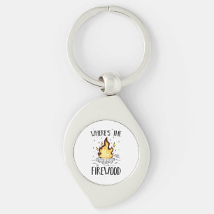Porte-clés Camping Cadeaux en bois de chauffage