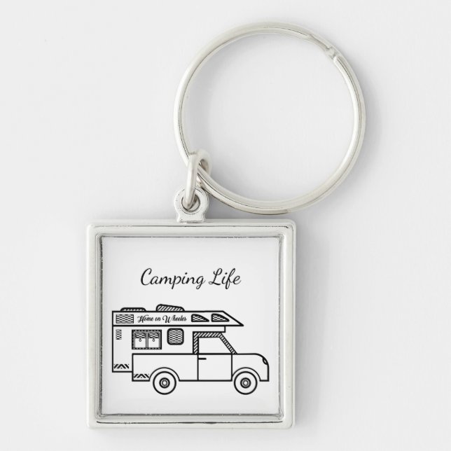 Porte-clés Camping caravane de vie camping à roues (Devant)