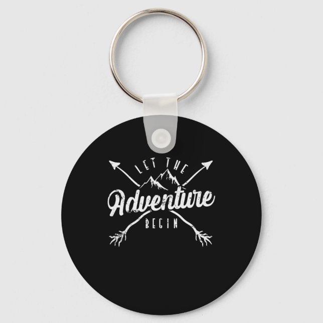 Porte-clés Camping "Let The Adventure Begin" (Recto)