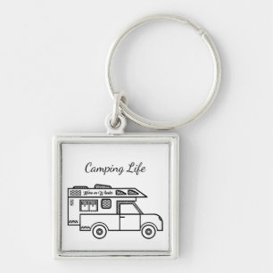 Porte-clés Camping life caravan trailer home on wheels 