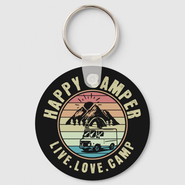 Porte-clés Camping - Live. Amour. Camp extérieur (Recto)