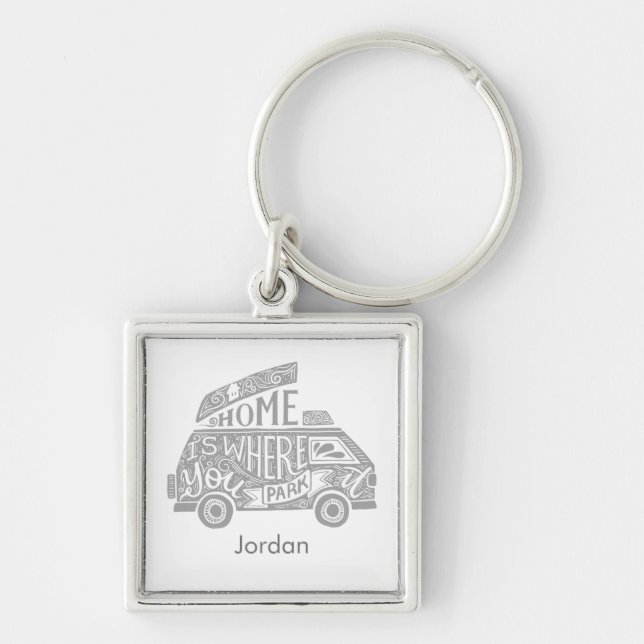 Porte-clés Camping Van Life Amusant Citation Inspirationnelle (Devant)