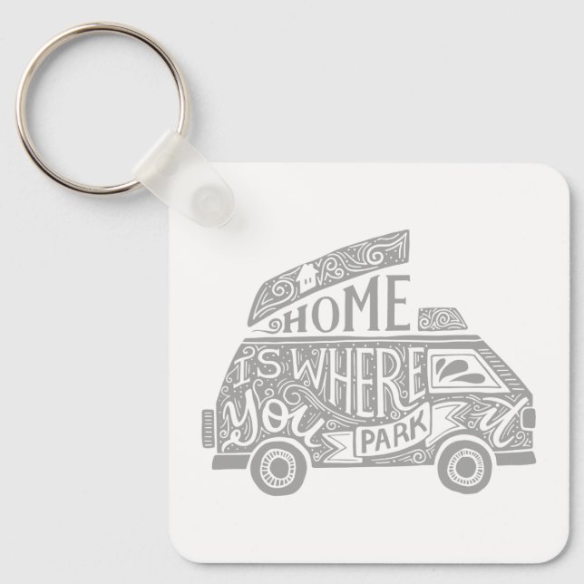 Porte-clés Camping Van Life amusant Citation Inspirationnelle (Recto)