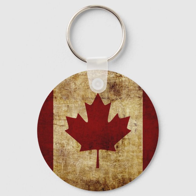 Porte-clés Canada / drapeau grunge (Recto)
