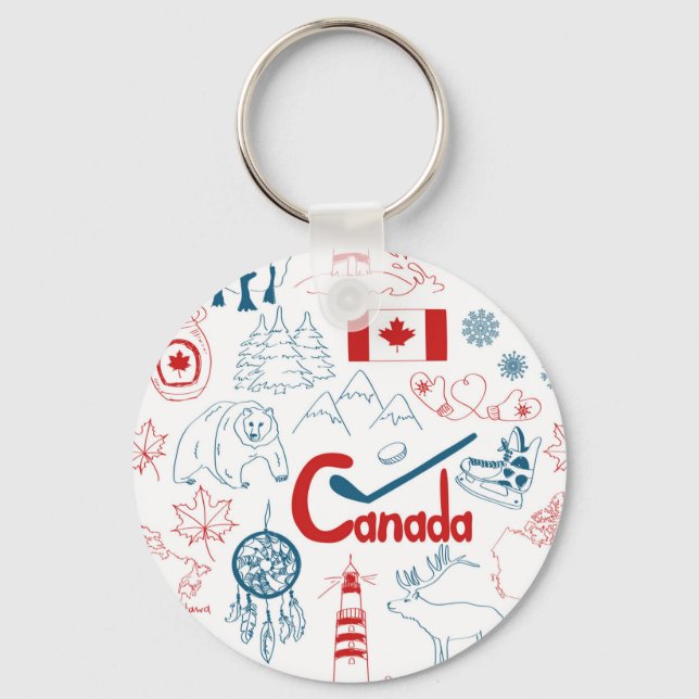 Porte-clés Canada | Motif de symboles (Recto)